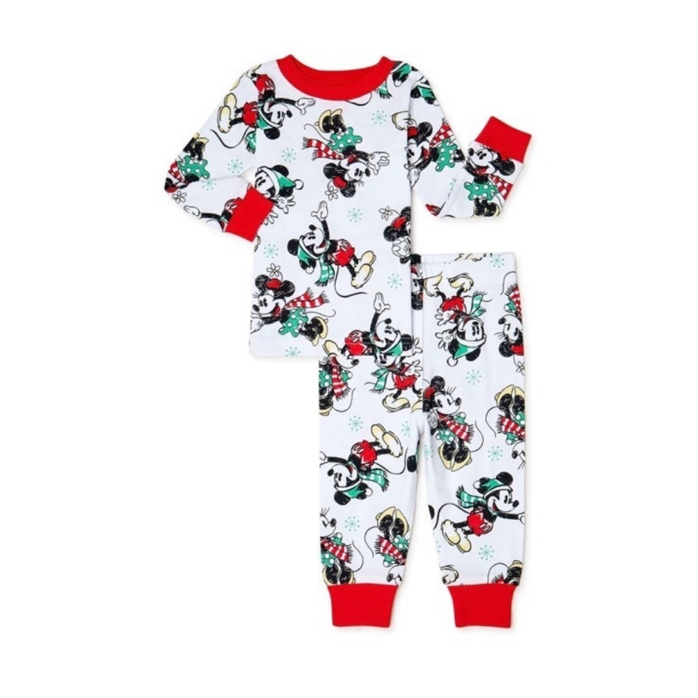 Unisex Mickey Minnie Mouse Holiday Pajamas Sz 12 mo